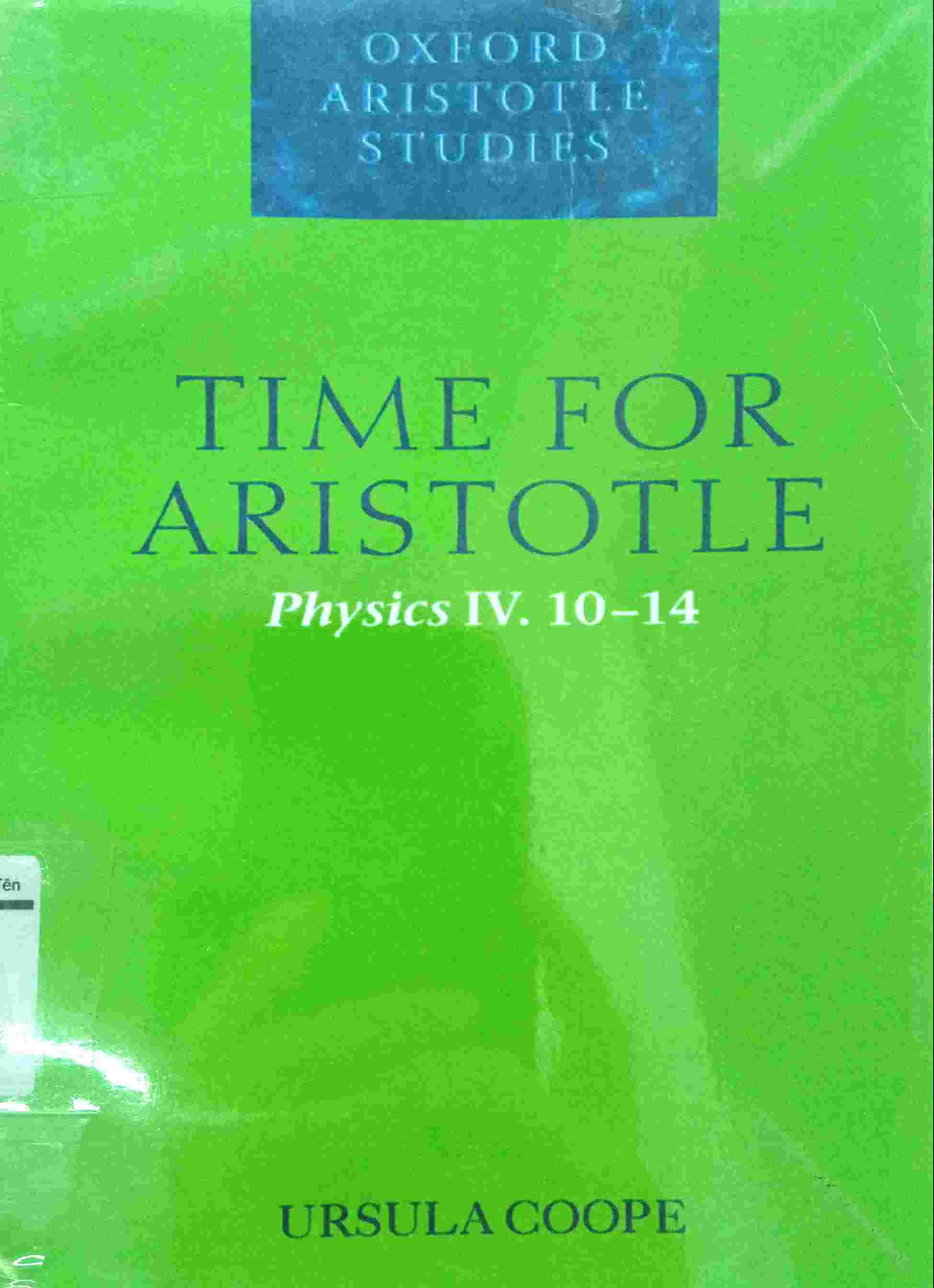 TIME FOR ARISTOTLE