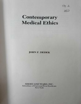 CONTEMPORARY MEDICAL ETHICS