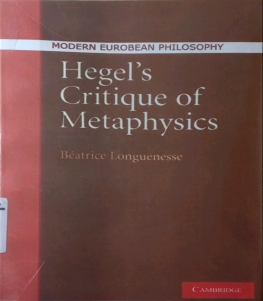 HEGEL's CRITIQUE OF METAPHYSICS