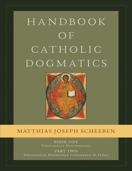 HANDBOOK OF CATHOLIC DOGMATICS