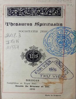 THESAURUS SPIRITUALIS SOCIETATIS JESU